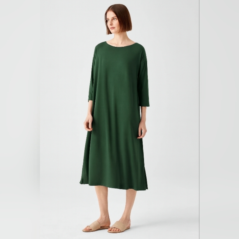Weekend Max Mara Relaxed Fit Midi Dress Dark Green Size 10